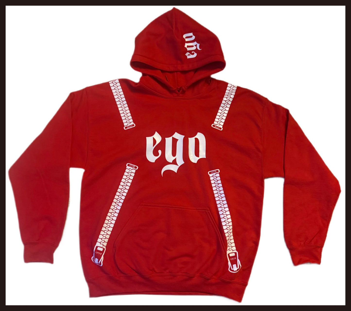 Red and White Ego Hoodie