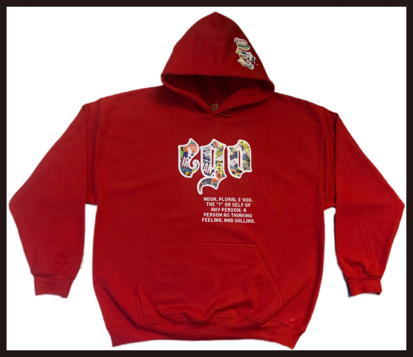 Red and White Ego Hoodie