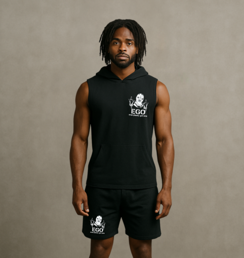 EGO - Sleeveless Hoodie Short Set