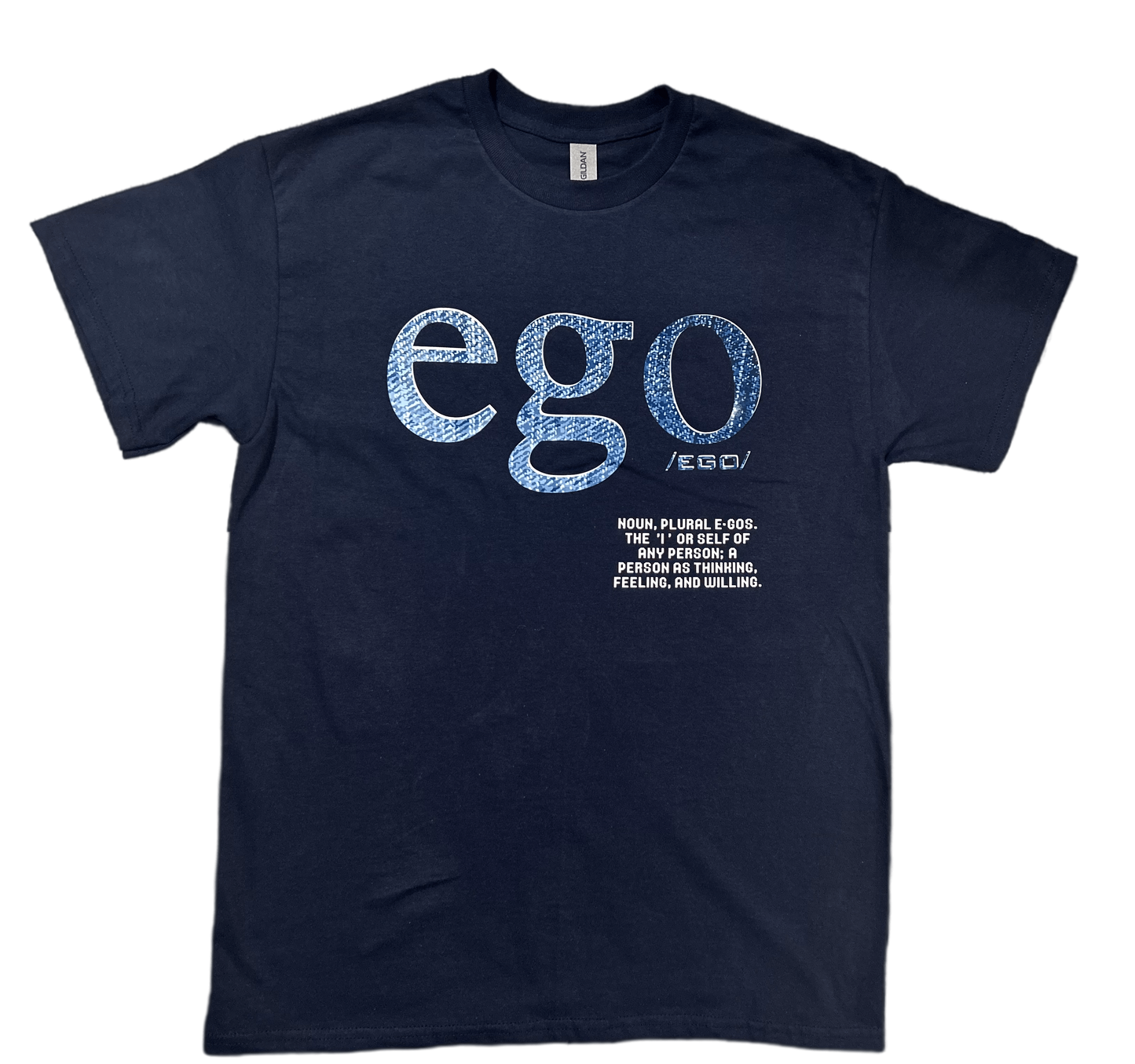 Navy Blue & Blue Jean Print T-shirt