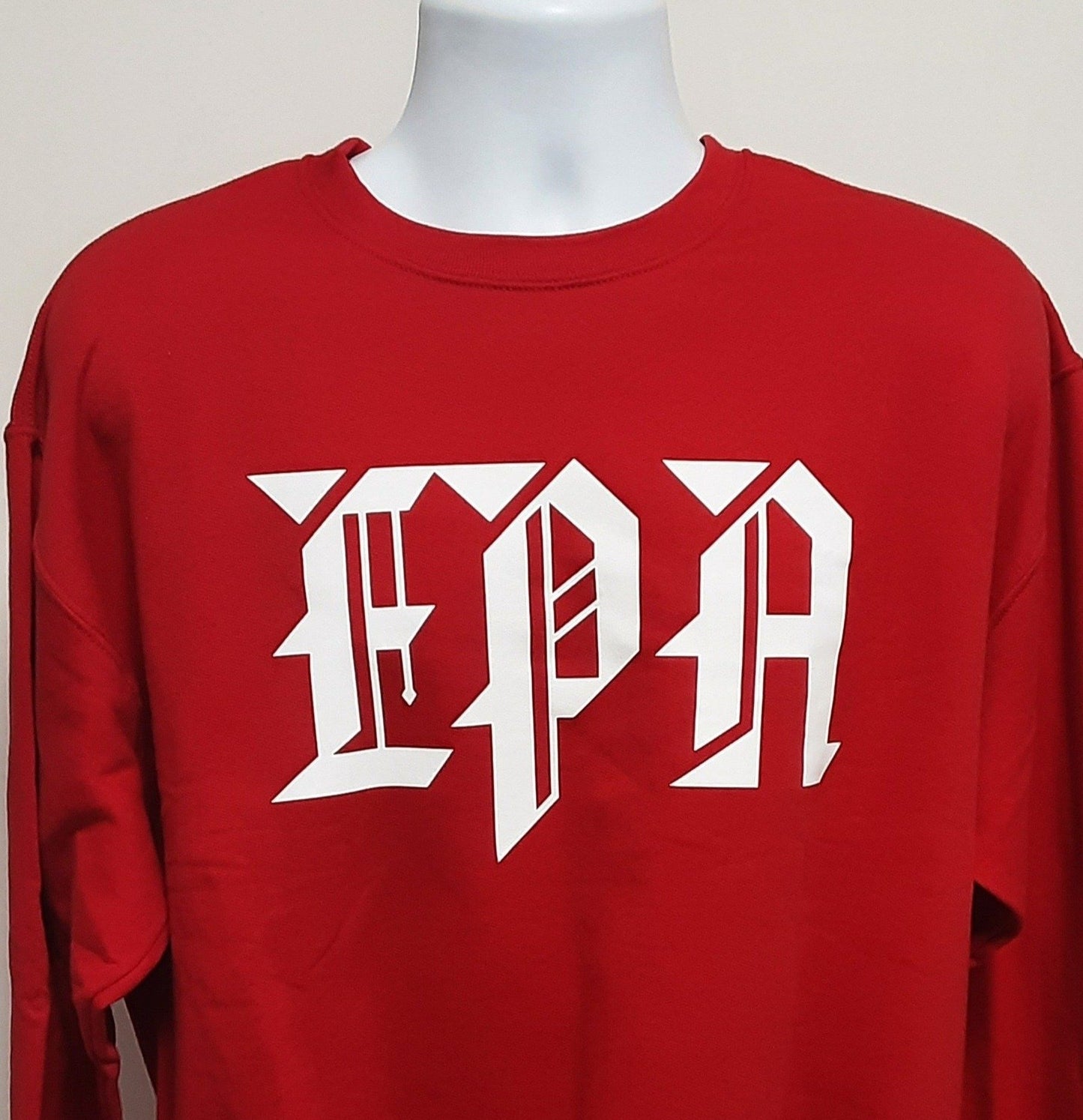 White & Red Old Engligh EPA Sweatshirt