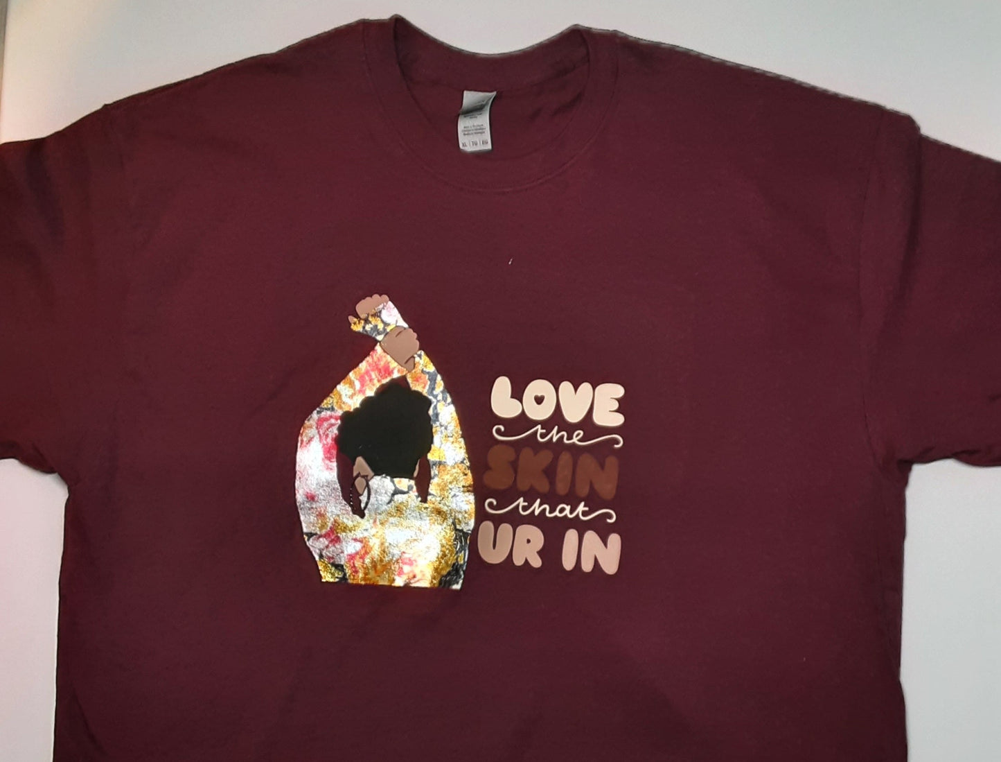 Burgandy - Love the Skin Your In Gato- Red, White, and Blue Americana T-Shirt