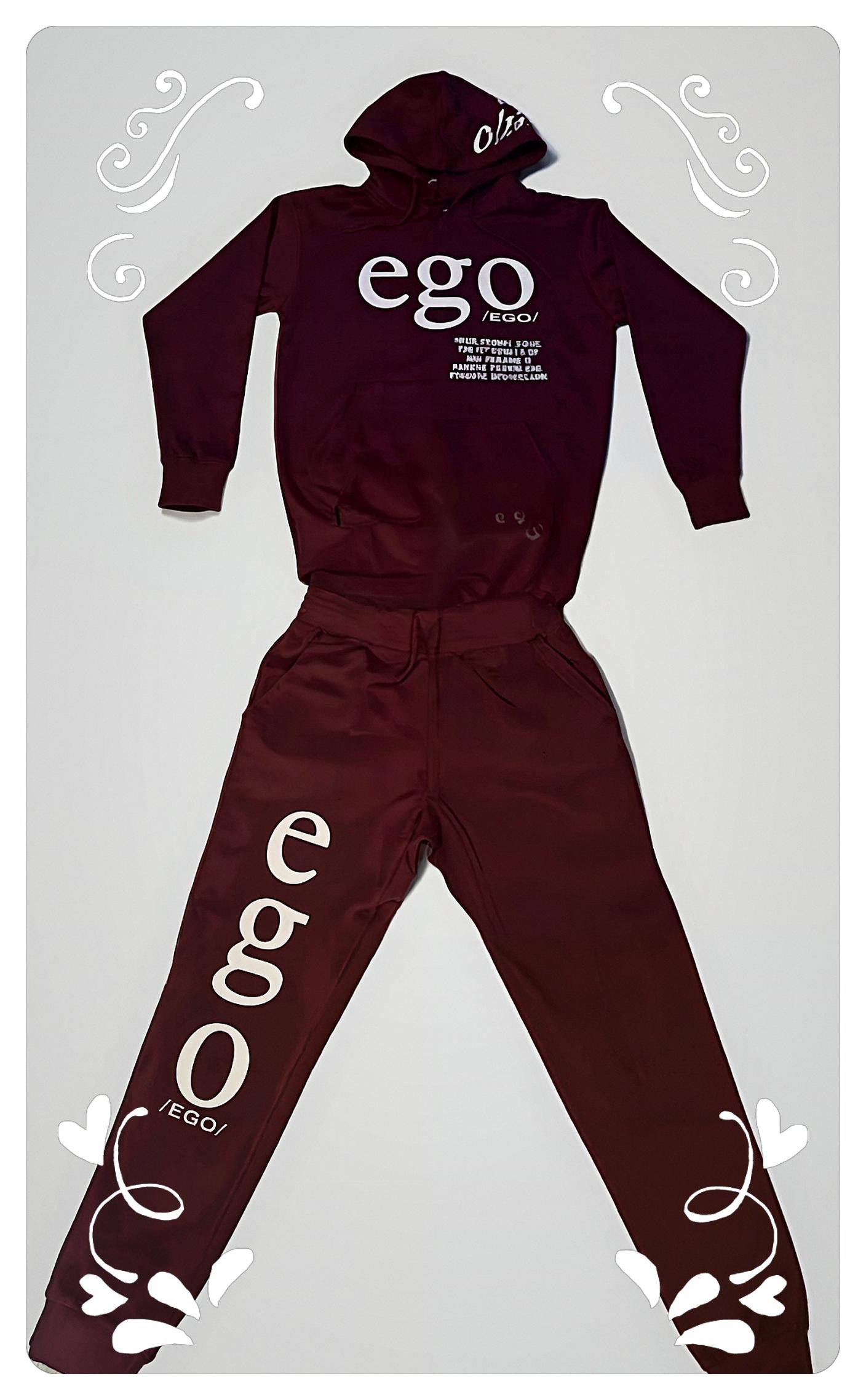 Maroon and White EGO Sweatshirt