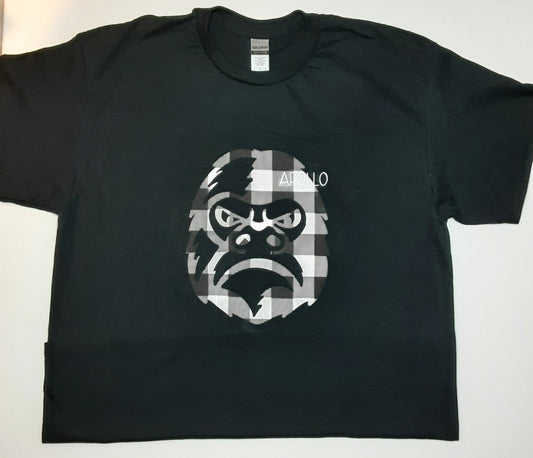 Apollo - Black and White Lumberjack Print T-Shirt