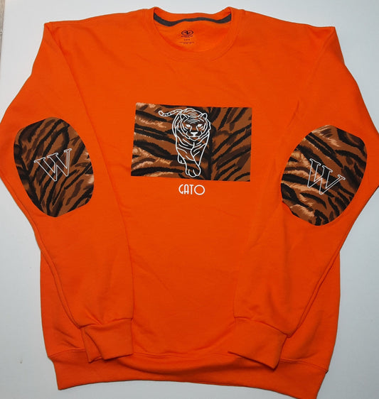 Jynx Orange Tiger Print Sweater