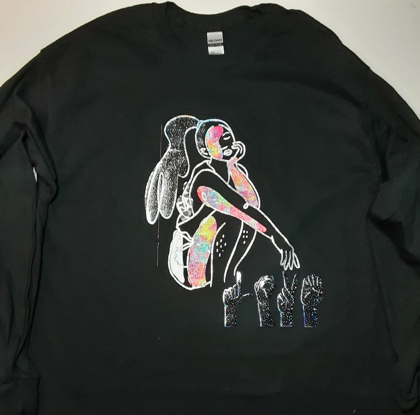 Lady of the Night - Black (LOVE) Long Sleeve T-Shirt