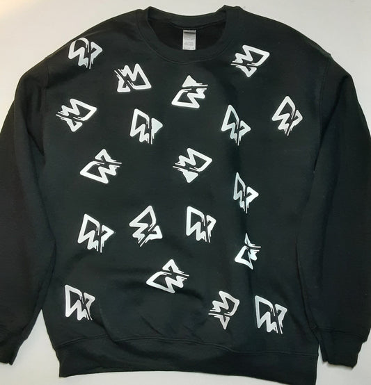 Wizzy Wig Logo Center Mass - Black Sweater