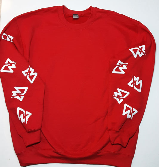 Wizzy Wig Red and White Logo Sleeve Sweater